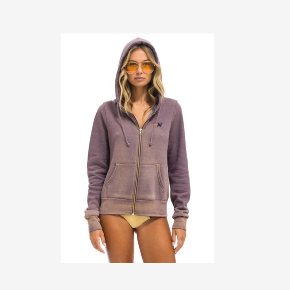 Women's Faded mocha Zip-Up Hoodie
